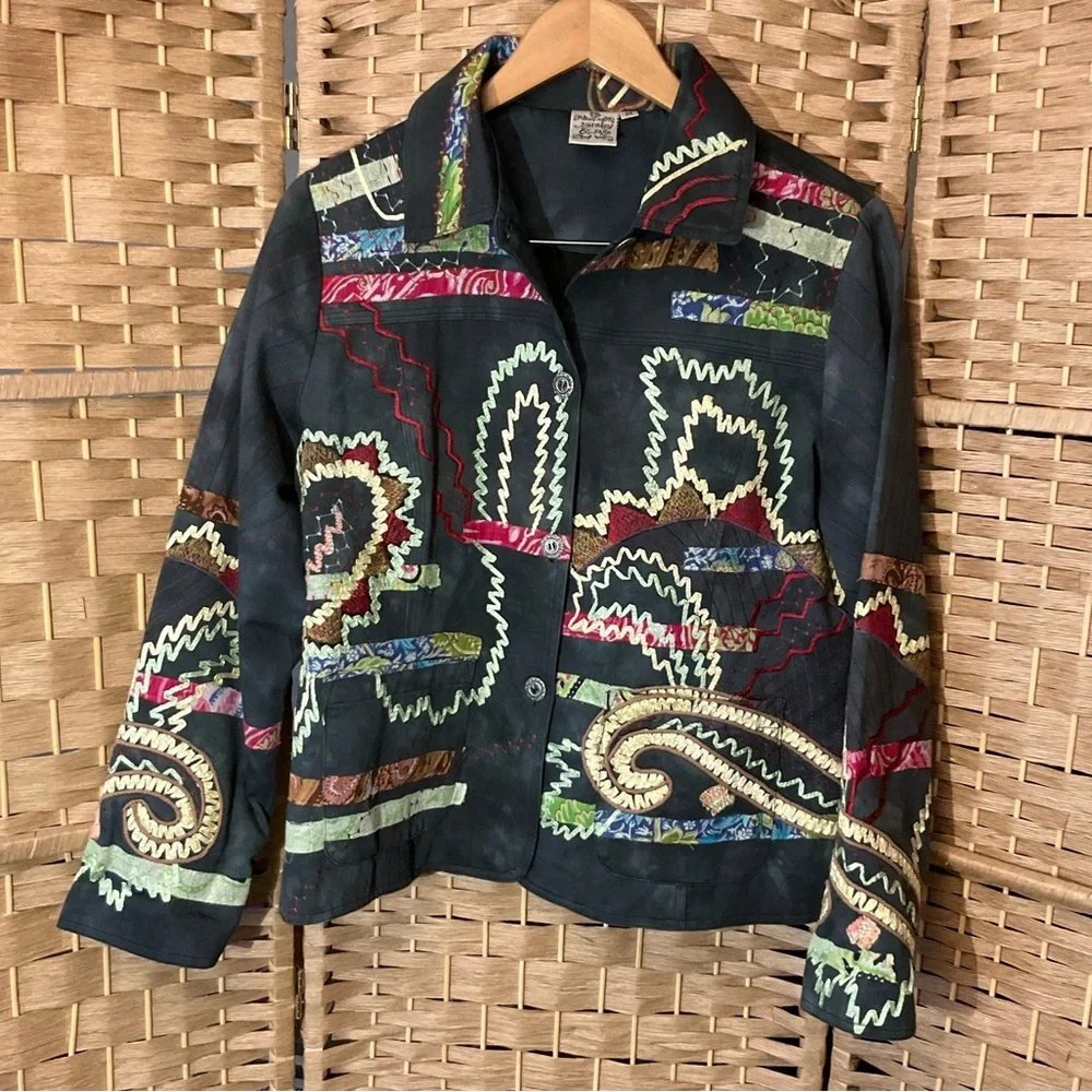 Vintage Parsley and Sage Quilt Trim Jacket - Picture 9 of 16